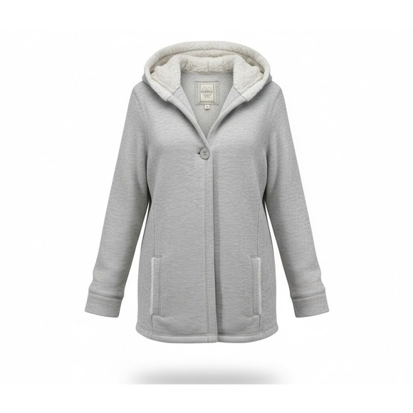 Merona Tops - Merona Fleece Hoodie Heather Grey Womens Size XL Cozy Warm Sherpa Lined Hood NWT